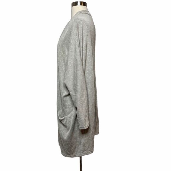Donni. Womens Ribbed Sweater Cardigan One Size Gray Pockets Long Sleeve - Picture 5 of 8